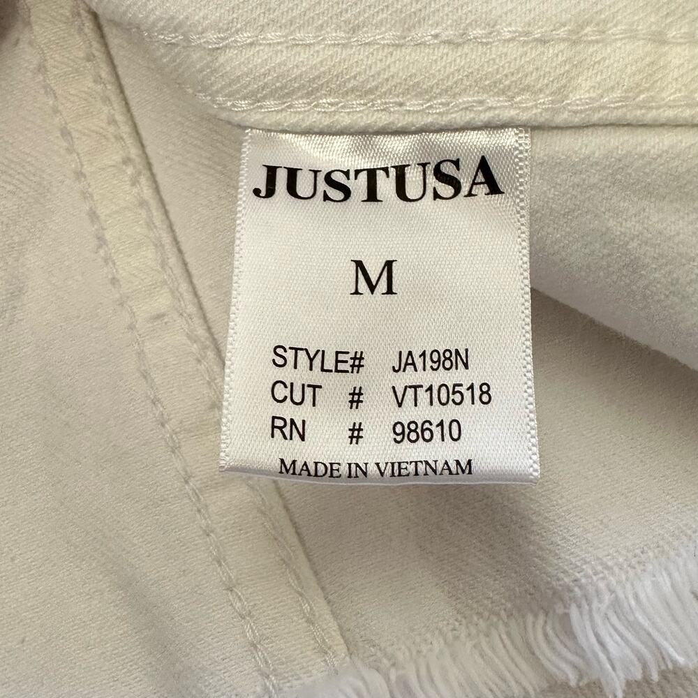 JustUSA Skirball Vintage Distressed Denim Jean Jacket White Size Small NWT - Picture 4 of 9